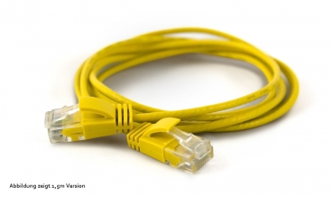 wantecWire extreme slim, round UTP Patchcord, 2.8mm, CAT6a, highly flexible, Color: yellow, Length: 1,50m