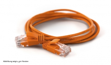 wantecWire extra dünnes UTP Patchkabel CAT6a, d=2,8mm, orange, Länge: 20,00 m