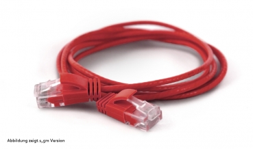 WantecWire extreme slim, round UTP Patchcord, 0,11INCH (2,8mm), CAT6, highly flexible, Color: red, Length: 19,69INCH (50cm)