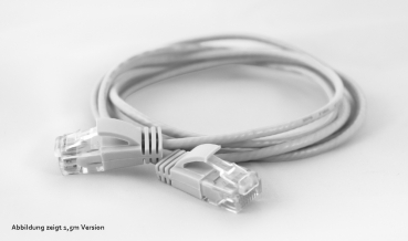 wantecWire extra dünnes UTP Patchkabel CAT6a, d=2,8mm, weiss, Länge: 20,00 m