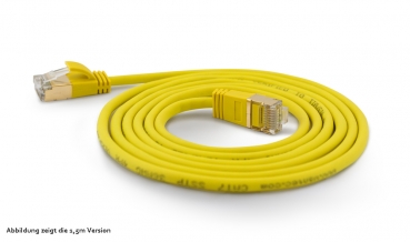 wantecWire slim, round SSTP Patchcord, d=4mm, CAT7 Cable, CAT6a Connector, Color: yellow, Length: 7,00m