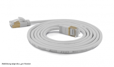 wantecWire slim, round SSTP Patchcord, d=4mm, CAT7 Cable, CAT6a Connector, Color: gray, Length: 0,10m