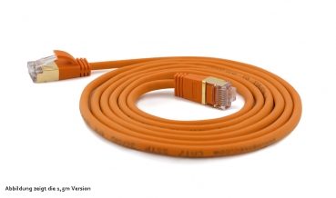 wantecWire slim, round SSTP Patchcord, d=4mm, CAT7 Cable, CAT6a Connector, Color: orange, Length: 3,00m