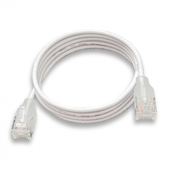 Preview: wantecWire eGlow, extra slim UTP Patch Cord CAT6a with Translucent Boot, OD=2,8mm, white, Length: 10,00 m