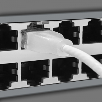 wantecWire eGlow, extra slim UTP Patch Cord CAT6a with Translucent Boot, OD=2,8mm, white, Length: 10,00 m