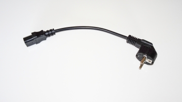 Power Cable 3x0,75², black, CEE7/7 Plug (Schuko) to IEC C13 Device socket, CE, RoHS, 0,2m
