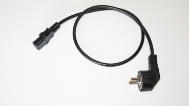 Power Cable 3x0,75², black, CEE7/7 Plug (Schuko) to IEC C13 Device socket, CE, RoHS, 0,75m