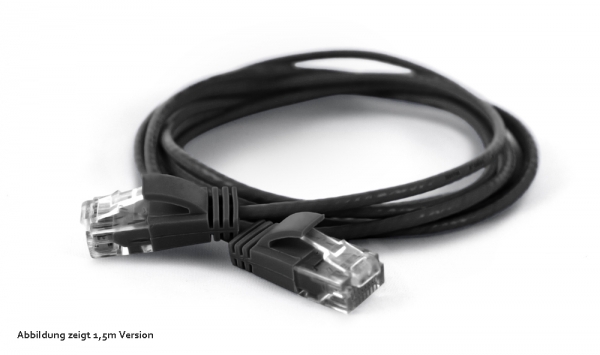 wantecWire extra dünnes UTP Patchkabel CAT6a, d=2,8mm, schwarz, Länge: 3,00 m
