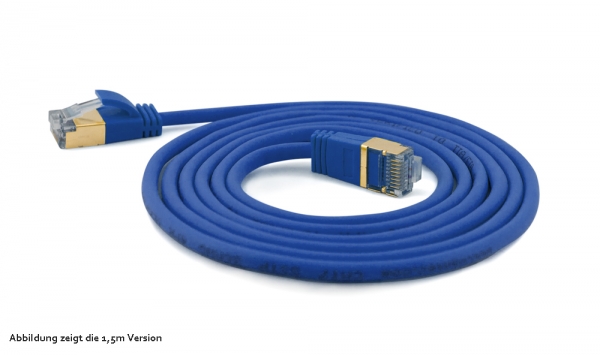 wantecWire slim, round SSTP Patchcord, d=4mm, CAT7 Cable, CAT6a Connector, Color: blue, Length: 20,00m
